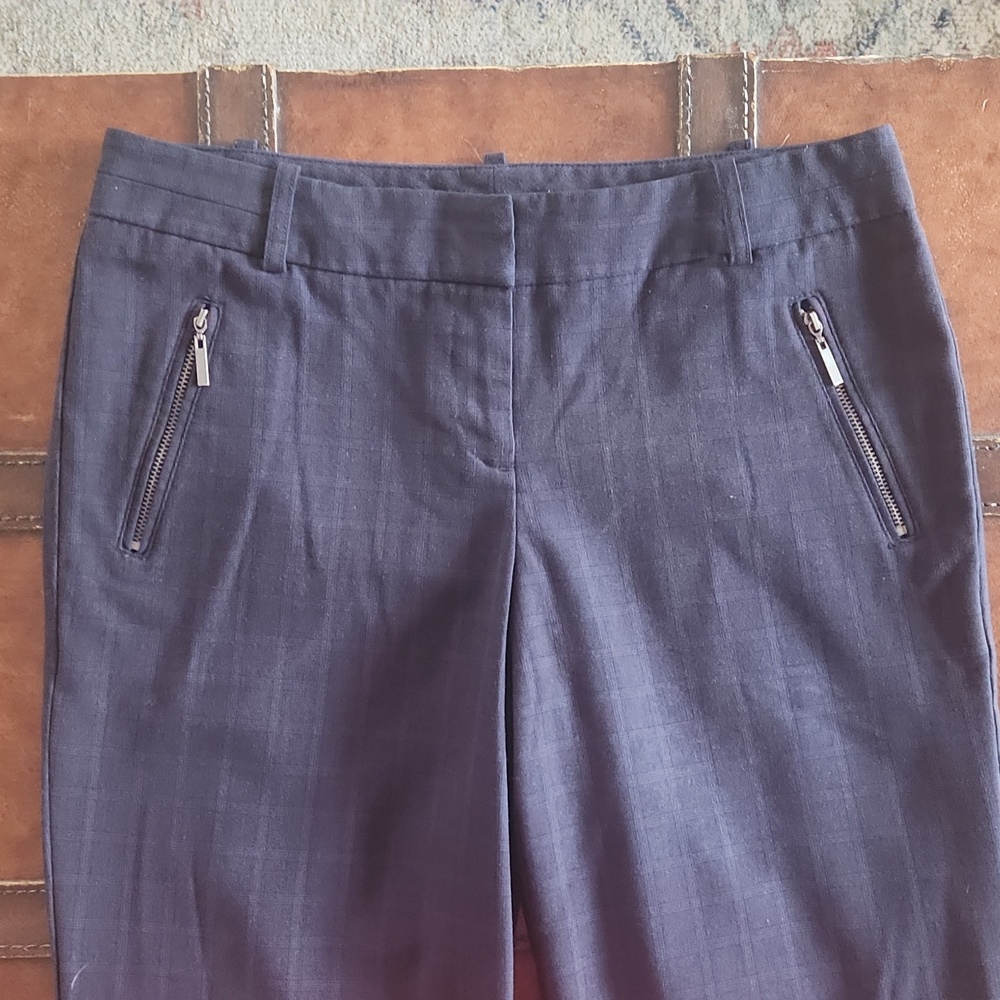 Navy plaid trouser